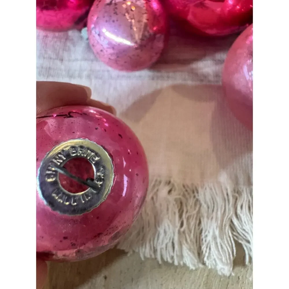 Vintage Shiny Brite Ornaments Lot of 30 Pink, Green & Blue Christmas Decor MCM